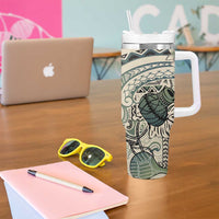 Aloha Hawaii Tapa Tumbler With Handle Summer Green Hawaiian Ipu LT7 - Polynesian Pride
