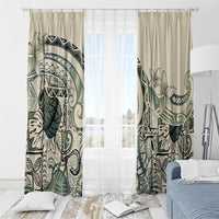 Aloha Hawaii Tapa Window Curtain Summer Green Hawaiian Ipu LT7 - Polynesian Pride