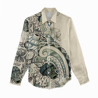 Aloha Hawaii Tapa Women Casual Shirt Summer Green Hawaiian Ipu LT7 - Polynesian Pride