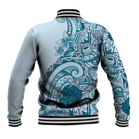 Aloha Hawaii Tapa Baseball Jacket Cool Turquoise Hawaiian Ipu LT7 - Polynesian Pride