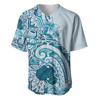 Aloha Hawaii Tapa Baseball Jersey Cool Turquoise Hawaiian Ipu LT7 Turquoise - Polynesian Pride