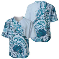 Aloha Hawaii Tapa Baseball Jersey Cool Turquoise Hawaiian Ipu LT7 - Polynesian Pride
