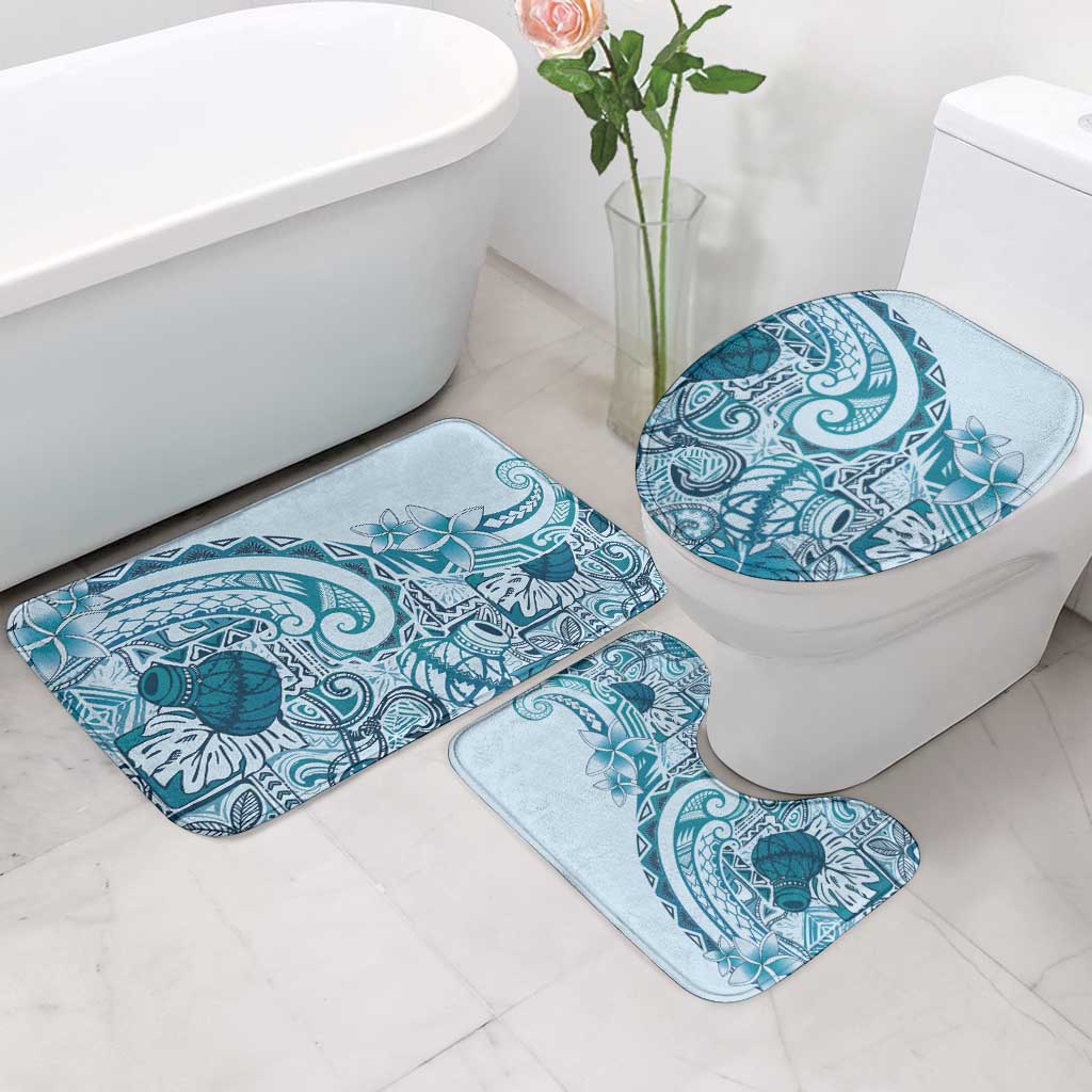 Aloha Hawaii Tapa Bathroom Set Cool Turquoise Hawaiian Ipu LT7 - Polynesian Pride