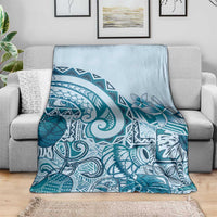 Aloha Hawaii Tapa Blanket Cool Turquoise Hawaiian Ipu LT7 - Polynesian Pride