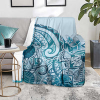 Aloha Hawaii Tapa Blanket Cool Turquoise Hawaiian Ipu LT7 - Polynesian Pride
