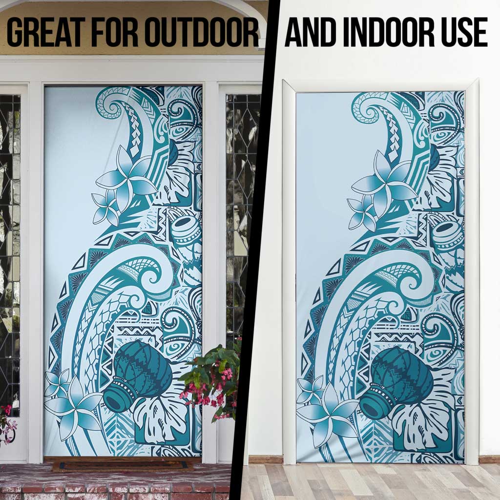 Aloha Hawaii Tapa Door Cover Cool Turquoise Hawaiian Ipu LT7 - Polynesian Pride
