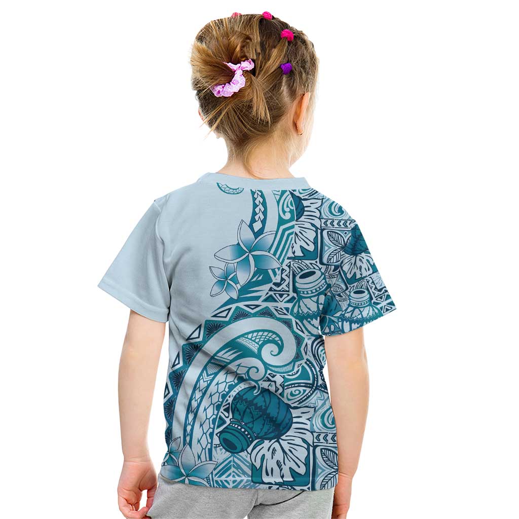 Aloha Hawaii Tapa Kid T Shirt Cool Turquoise Hawaiian Ipu LT7 - Polynesian Pride