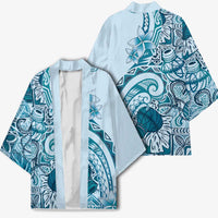 Aloha Hawaii Tapa Kimono Cool Turquoise Hawaiian Ipu LT7 - Polynesian Pride