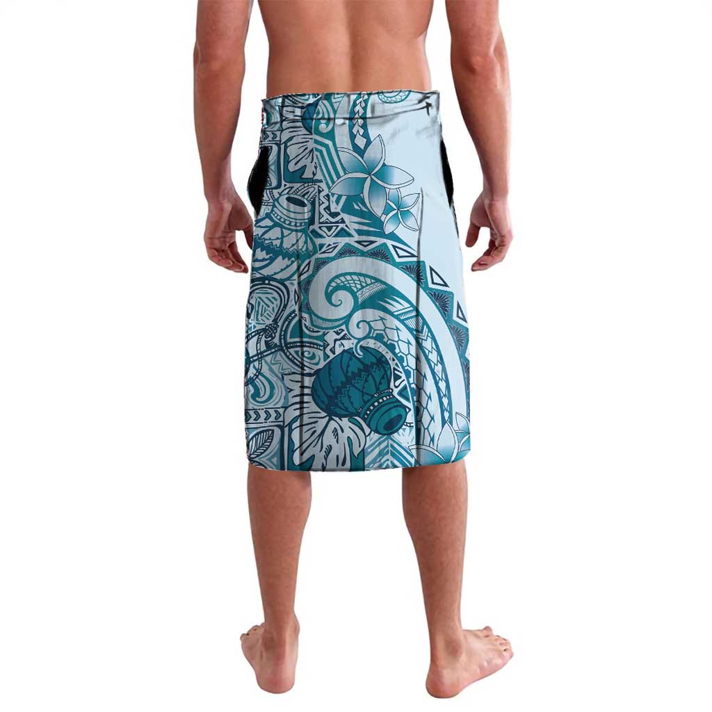 Aloha Hawaii Tapa Lavalava Cool Turquoise Hawaiian Ipu LT7 - Polynesian Pride