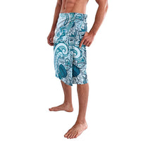 Aloha Hawaii Tapa Lavalava Cool Turquoise Hawaiian Ipu LT7 - Polynesian Pride
