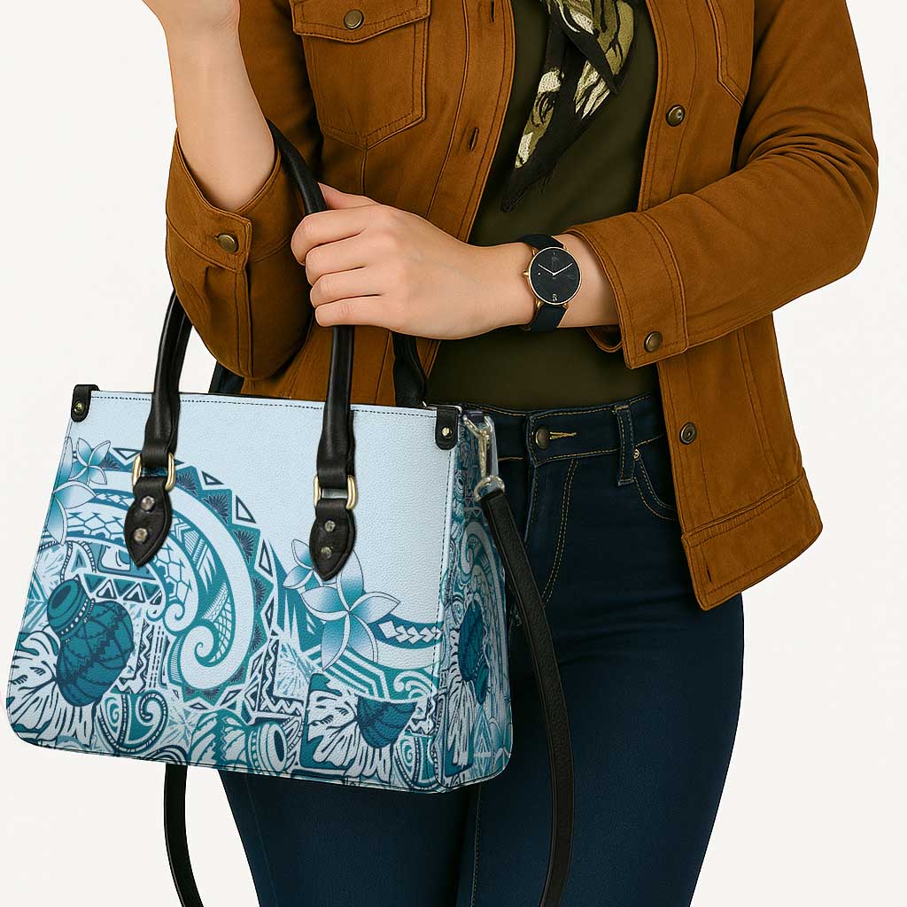 Aloha Hawaii Tapa Leather Bag Cool Turquoise Hawaiian Ipu LT7 - Polynesian Pride