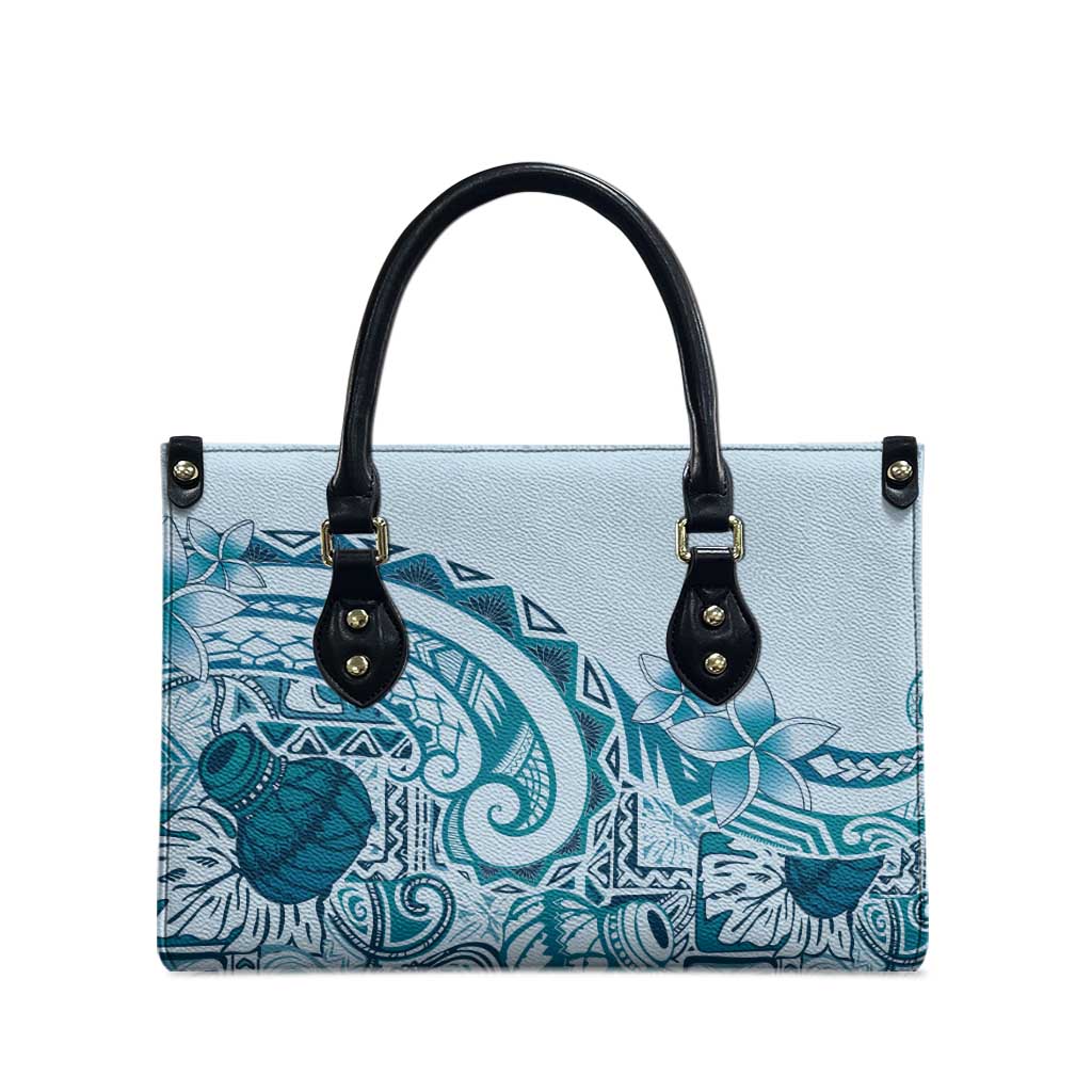 Aloha Hawaii Tapa Leather Bag Cool Turquoise Hawaiian Ipu LT7 - Polynesian Pride