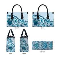 Aloha Hawaii Tapa Leather Bag Cool Turquoise Hawaiian Ipu LT7 - Polynesian Pride