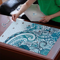Aloha Hawaii Tapa Puzzle Cool Turquoise Hawaiian Ipu LT7 - Polynesian Pride