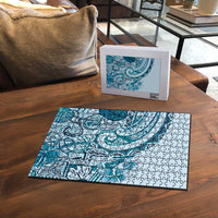 Aloha Hawaii Tapa Puzzle Cool Turquoise Hawaiian Ipu LT7 - Polynesian Pride