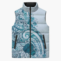 Aloha Hawaii Tapa Sleeveless Puffer Jacket Cool Turquoise Hawaiian Ipu LT7 Unisex Turquoise - Polynesian Pride