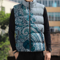 Aloha Hawaii Tapa Sleeveless Puffer Jacket Cool Turquoise Hawaiian Ipu LT7 - Polynesian Pride