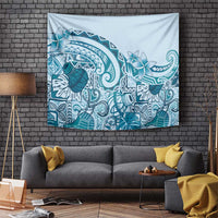 Aloha Hawaii Tapa Tapestry Cool Turquoise Hawaiian Ipu LT7 Turquoise - Polynesian Pride