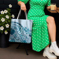 Aloha Hawaii Tapa Tote Bag Cool Turquoise Hawaiian Ipu LT7 - Polynesian Pride
