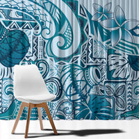 Aloha Hawaii Tapa Window Curtain Cool Turquoise Hawaiian Ipu LT7 - Polynesian Pride
