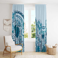 Aloha Hawaii Tapa Window Curtain Cool Turquoise Hawaiian Ipu LT7 - Polynesian Pride