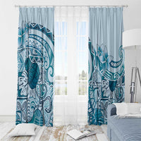 Aloha Hawaii Tapa Window Curtain Cool Turquoise Hawaiian Ipu LT7 - Polynesian Pride