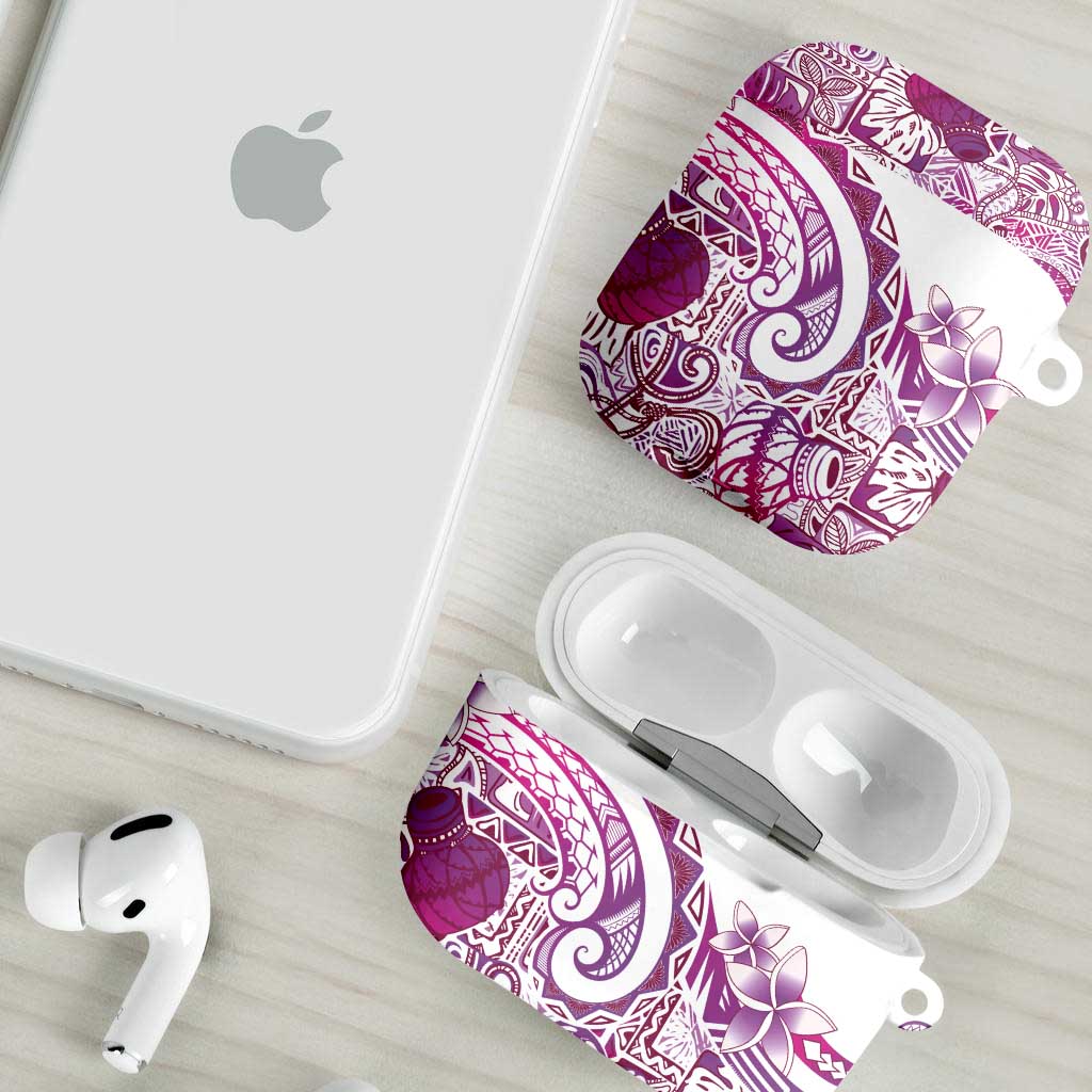 Aloha Hawaii Tapa AirPods Case Vibrant Fuchsia Hawaiian Ipu LT7 - Polynesian Pride
