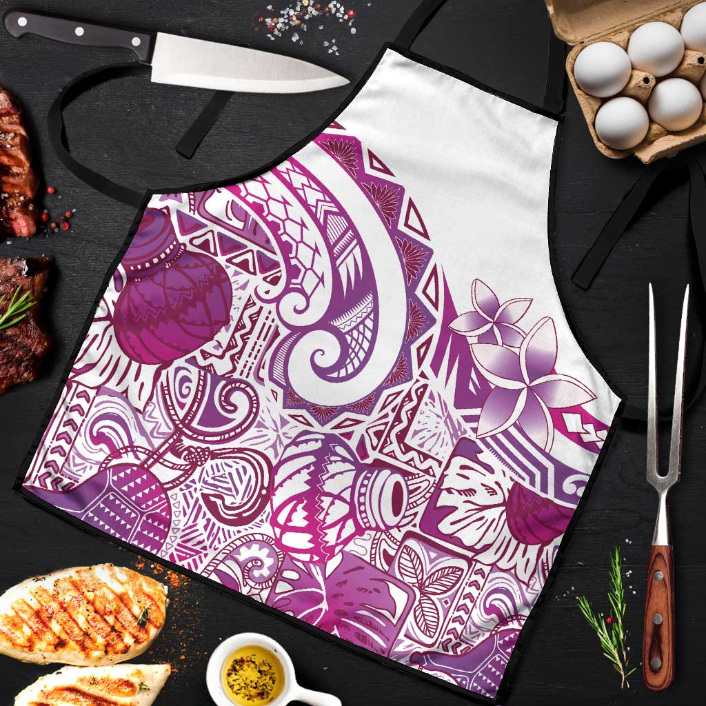 Aloha Hawaii Tapa Apron Vibrant Fuchsia Hawaiian Ipu LT7 Fuchsia - Polynesian Pride