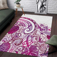 Aloha Hawaii Tapa Area Rug Vibrant Fuchsia Hawaiian Ipu LT7 Fuchsia - Polynesian Pride