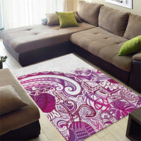 Aloha Hawaii Tapa Area Rug Vibrant Fuchsia Hawaiian Ipu LT7 - Polynesian Pride