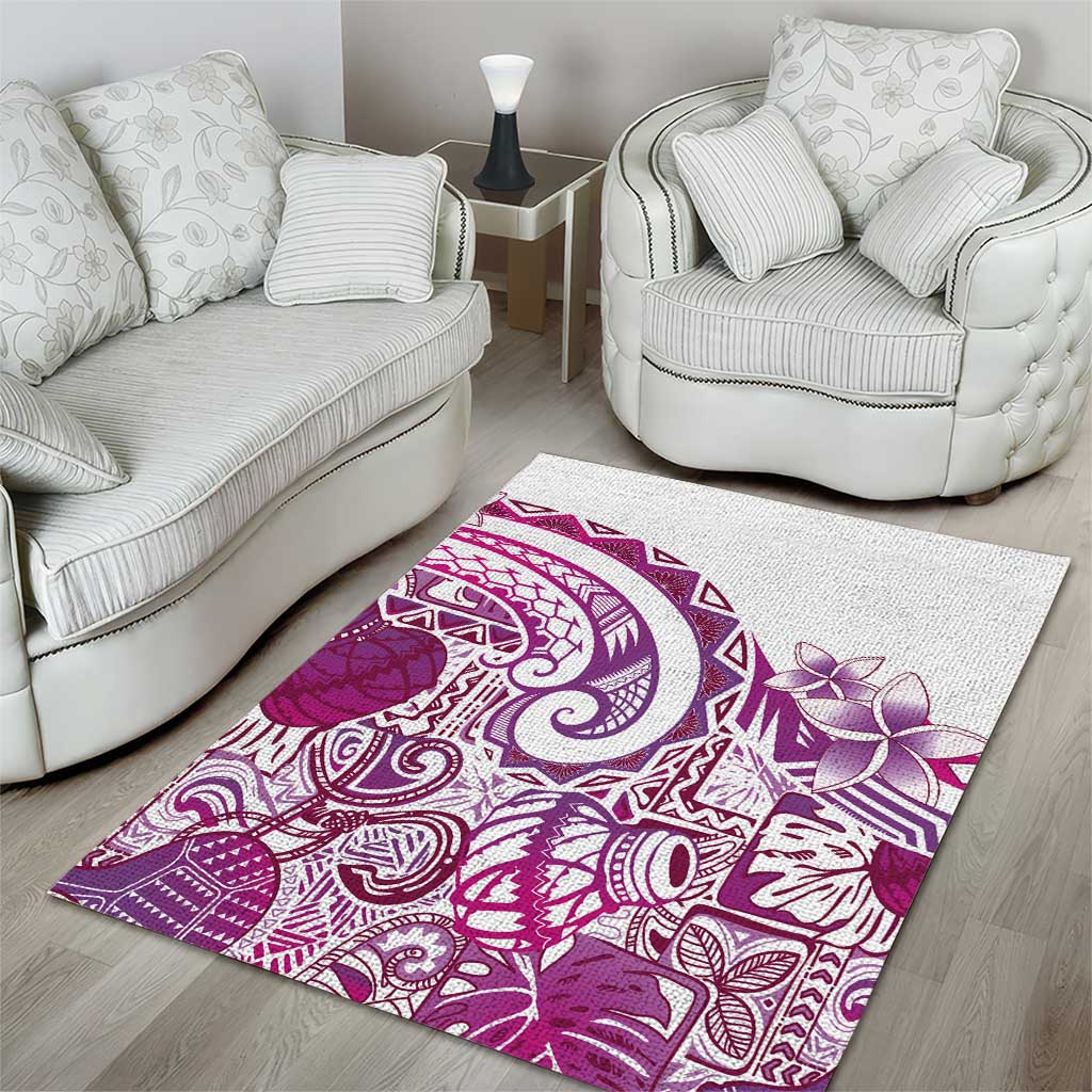 Aloha Hawaii Tapa Area Rug Vibrant Fuchsia Hawaiian Ipu LT7 - Polynesian Pride