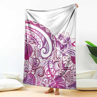 Aloha Hawaii Tapa Blanket Vibrant Fuchsia Hawaiian Ipu LT7 - Polynesian Pride