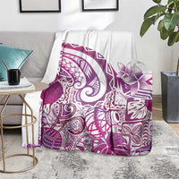 Aloha Hawaii Tapa Blanket Vibrant Fuchsia Hawaiian Ipu LT7 - Polynesian Pride