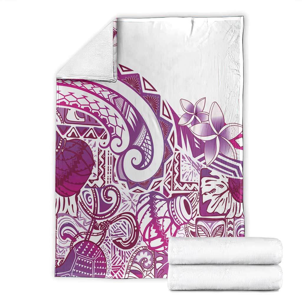 Aloha Hawaii Tapa Blanket Vibrant Fuchsia Hawaiian Ipu LT7 - Polynesian Pride