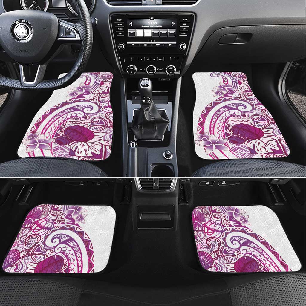 Aloha Hawaii Tapa Car Mats Vibrant Fuchsia Hawaiian Ipu LT7 Set 4pcs Fuchsia - Polynesian Pride