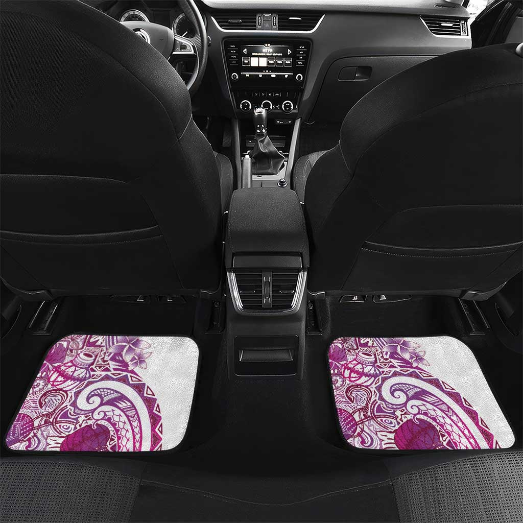 Aloha Hawaii Tapa Car Mats Vibrant Fuchsia Hawaiian Ipu LT7 Set 2pcs - Back Fuchsia - Polynesian Pride