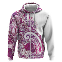 Aloha Hawaii Tapa Hoodie Vibrant Fuchsia Hawaiian Ipu LT7 Zip Hoodie Fuchsia - Polynesian Pride