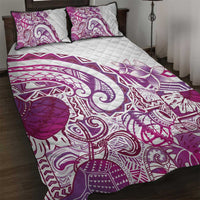Aloha Hawaii Tapa Quilt Bed Set Vibrant Fuchsia Hawaiian Ipu LT7 Fuchsia - Polynesian Pride