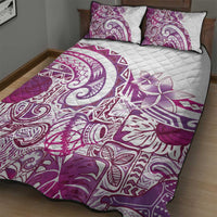 Aloha Hawaii Tapa Quilt Bed Set Vibrant Fuchsia Hawaiian Ipu LT7 - Polynesian Pride