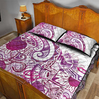 Aloha Hawaii Tapa Quilt Bed Set Vibrant Fuchsia Hawaiian Ipu LT7 - Polynesian Pride