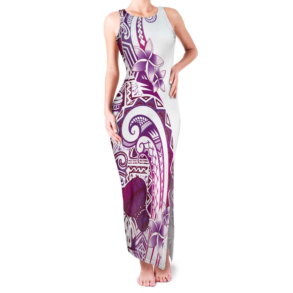 Aloha Hawaii Tapa Tank Maxi Dress Vibrant Fuchsia Hawaiian Ipu LT7 Women Fuchsia - Polynesian Pride