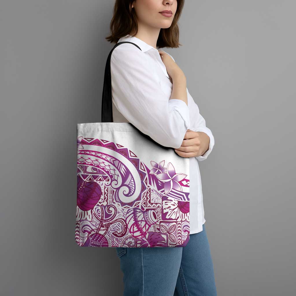 Aloha Hawaii Tapa Tote Bag Vibrant Fuchsia Hawaiian Ipu LT7 - Polynesian Pride