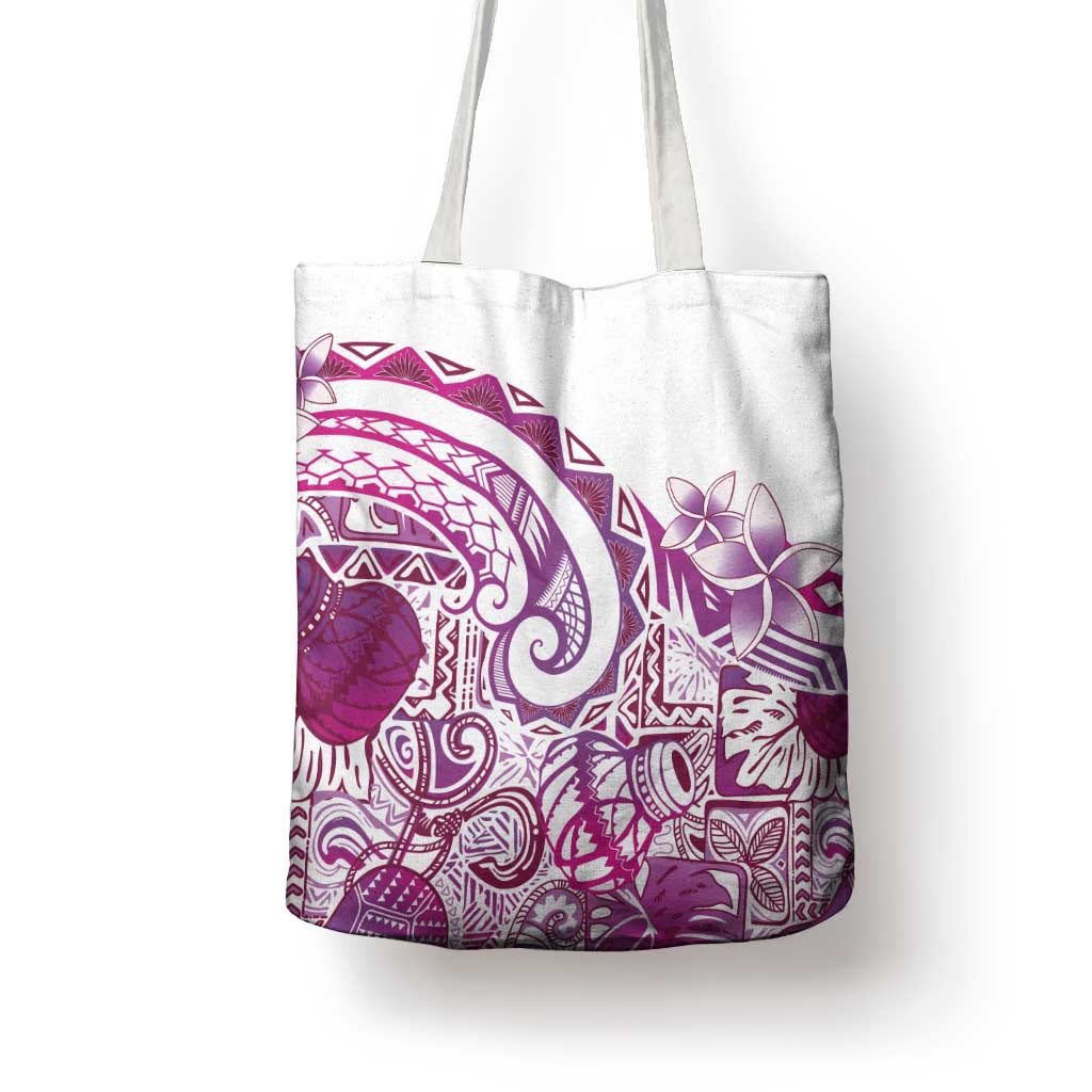 Aloha Hawaii Tapa Tote Bag Vibrant Fuchsia Hawaiian Ipu LT7 - Polynesian Pride
