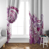 Aloha Hawaii Tapa Window Curtain Vibrant Fuchsia Hawaiian Ipu LT7 - Polynesian Pride