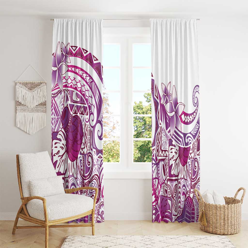 Aloha Hawaii Tapa Window Curtain Vibrant Fuchsia Hawaiian Ipu LT7 - Polynesian Pride