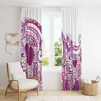 Aloha Hawaii Tapa Window Curtain Vibrant Fuchsia Hawaiian Ipu LT7 - Polynesian Pride