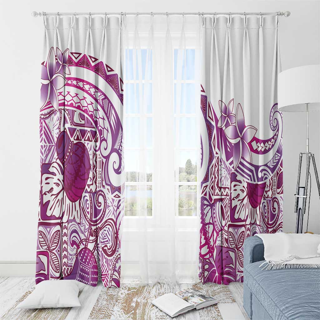 Aloha Hawaii Tapa Window Curtain Vibrant Fuchsia Hawaiian Ipu LT7 - Polynesian Pride