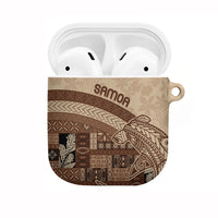 Samoa Mamanu Siapo Mocha AirPods Case Tatau Malie LT7 Beige - Polynesian Pride