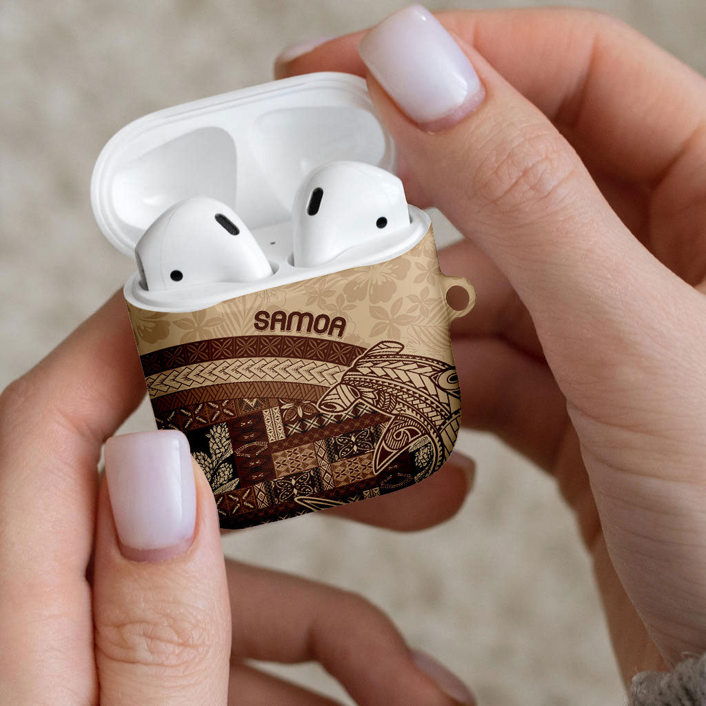 Samoa Mamanu Siapo Mocha AirPods Case Tatau Malie LT7 - Polynesian Pride