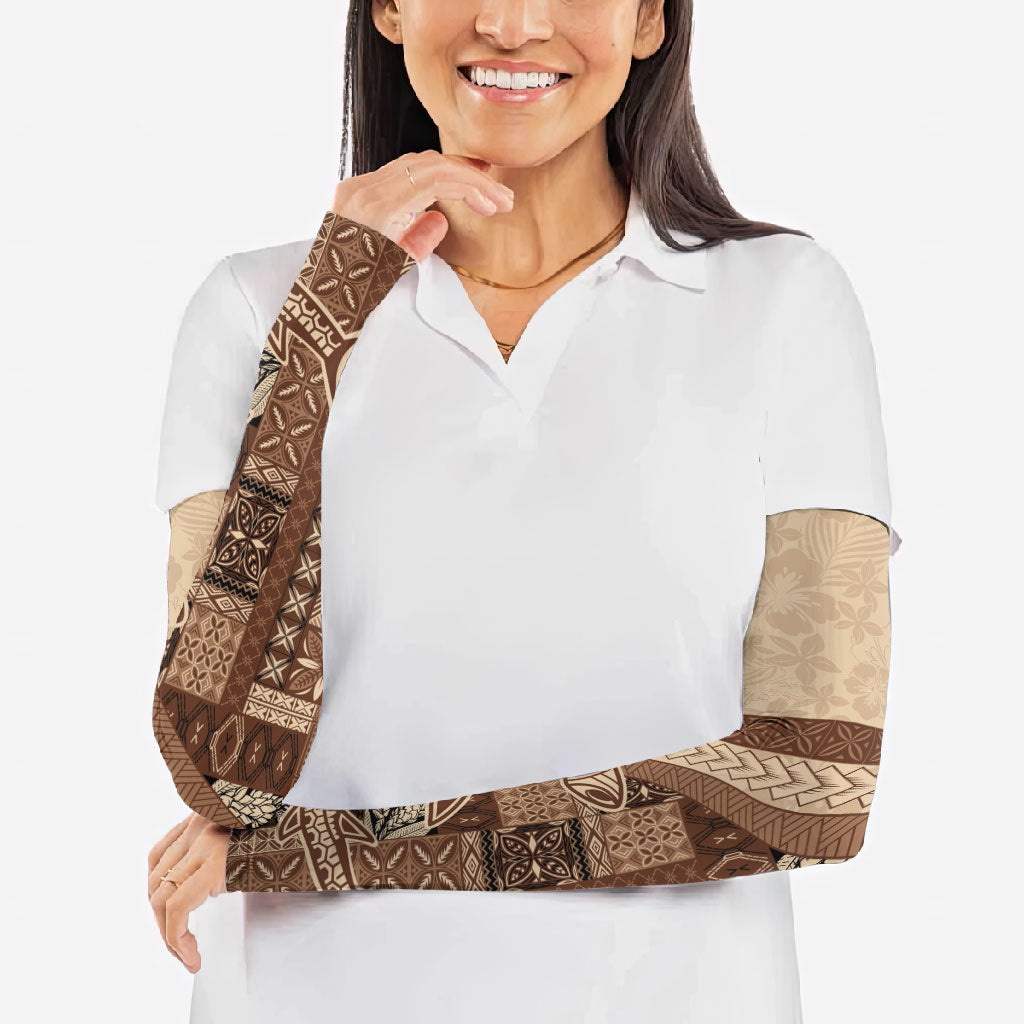 Samoa Mamanu Siapo Mocha Arm Sleeves Tatau Malie LT7 - Polynesian Pride